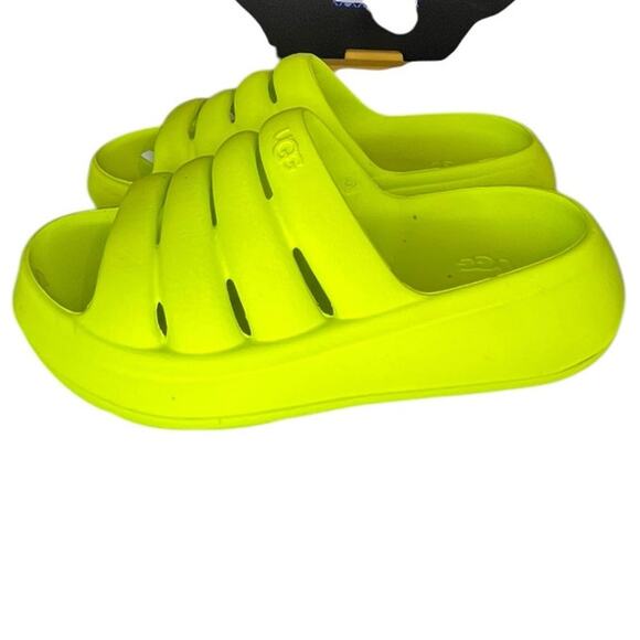 UGG Sport Yeah 1126811-KLM Slip-On Flat Rubber Slide Sandal Green - Picture 2 of 5